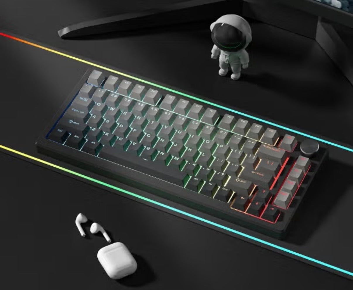 Grey & white keycaps