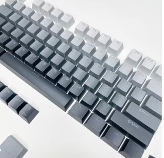 Grey & white keycaps